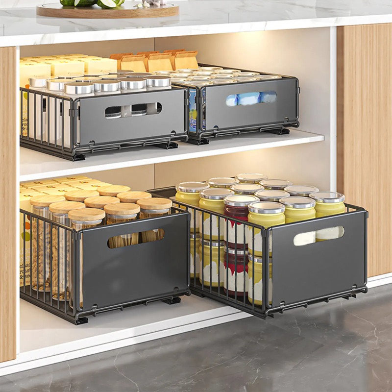Drawer Slide Pair - رف تخزين للمطبخ مع قضبان انزلاقية،