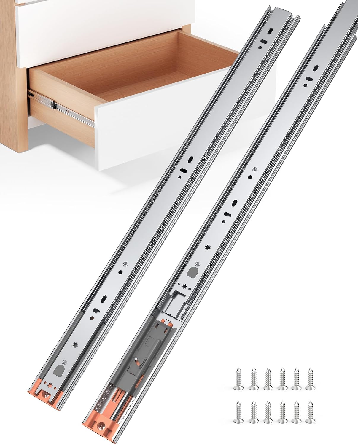 Drawer Slide Pair - منزلقات أدراج جانبية 24 بوصة بإغلاق
