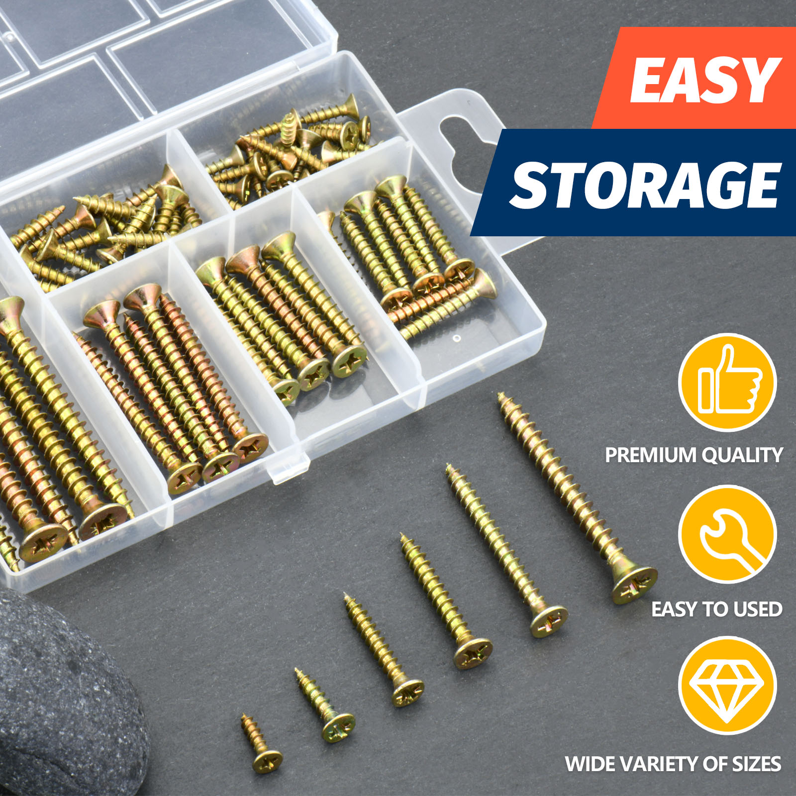 Furniture Hardware Fixing Screws - مجموعة براغي خشبية عالية الصلابة (6