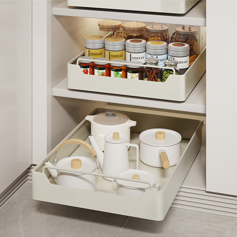 Drawer Slide Pair - حامل معدني لتخزين المطبخ مع قضبان