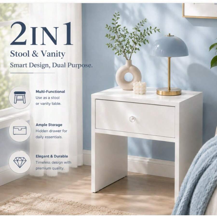 كرسي تخزين وطاولة جانبية 2 في  - مراجعة Furniture Hardware Nut وسعره