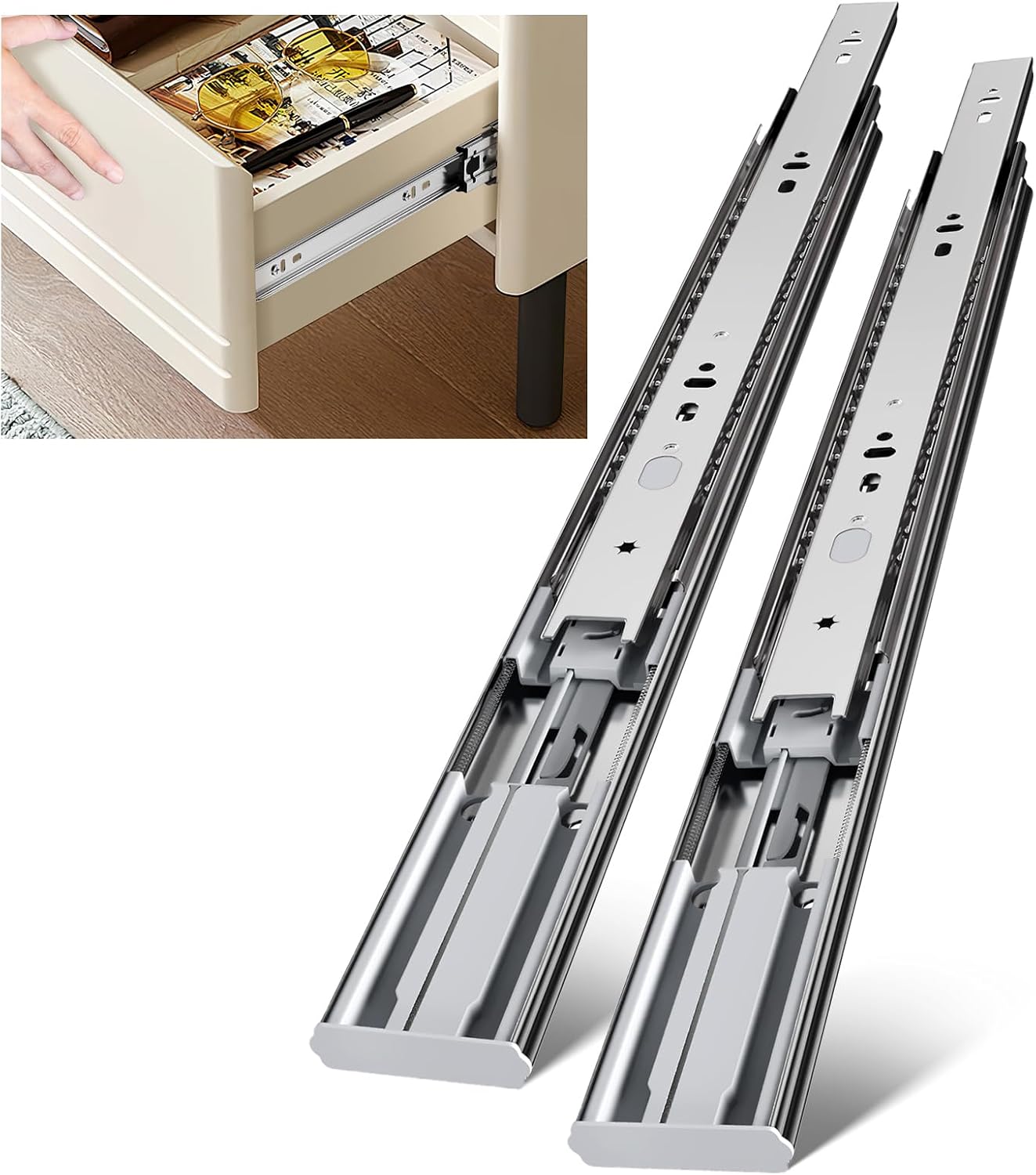 منزلقات أدراج جانبية مقاس 22 ب - مراجعة Drawer Slide Pair وسعره