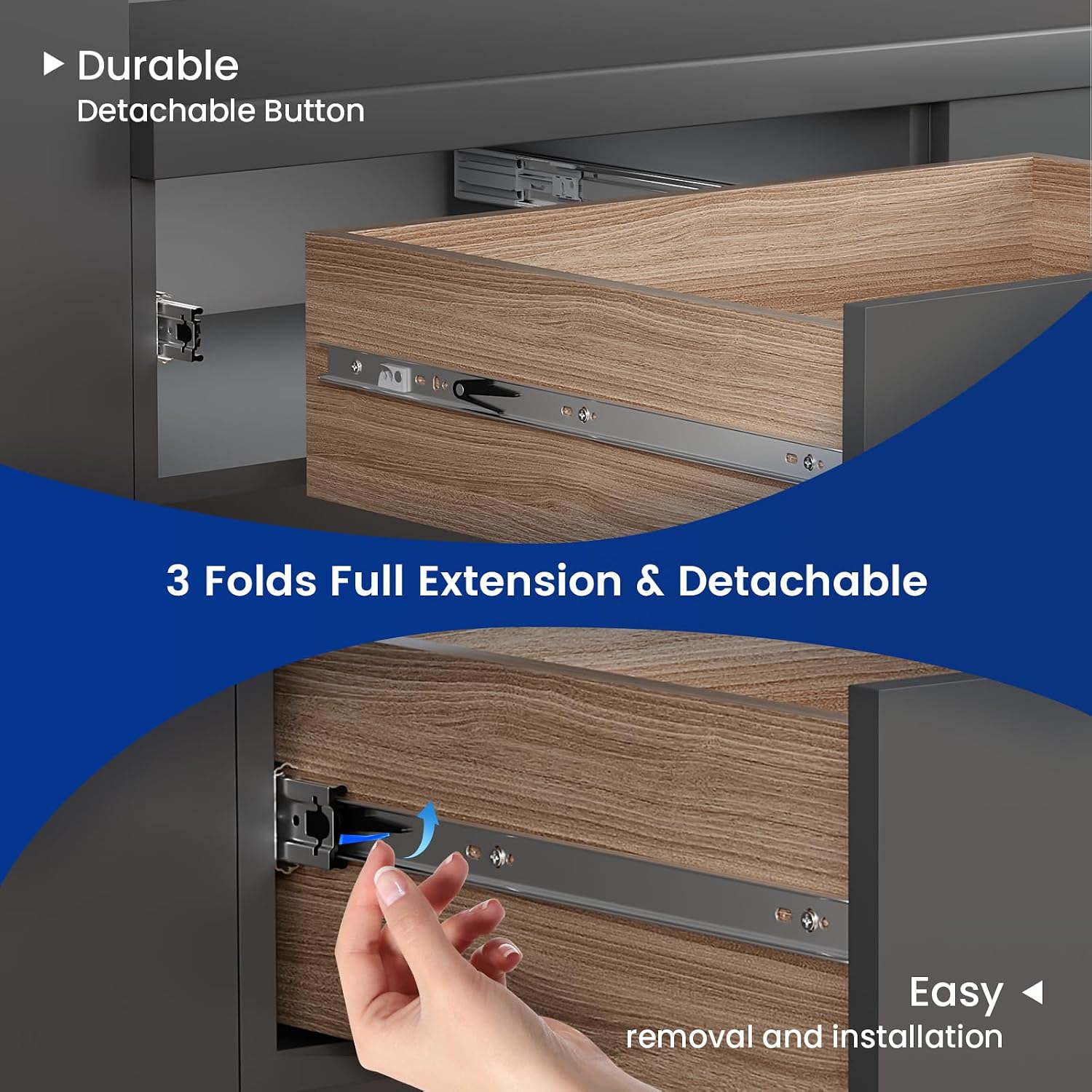 منزلقات أدراج جانبية مقاس 22 ب - مراجعة Drawer Slide Pair وسعره
